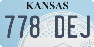 KS license plate 778DEJ