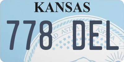 KS license plate 778DEL