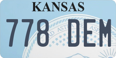 KS license plate 778DEM