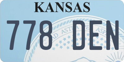 KS license plate 778DEN