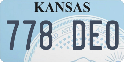 KS license plate 778DEO
