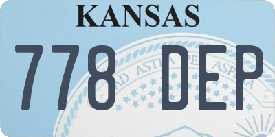 KS license plate 778DEP
