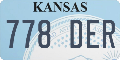 KS license plate 778DER