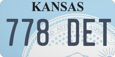 KS license plate 778DET
