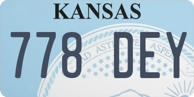 KS license plate 778DEY