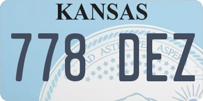 KS license plate 778DEZ
