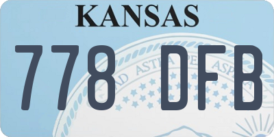 KS license plate 778DFB