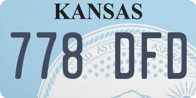 KS license plate 778DFD