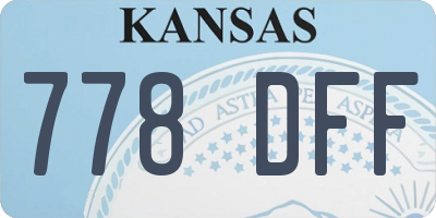 KS license plate 778DFF