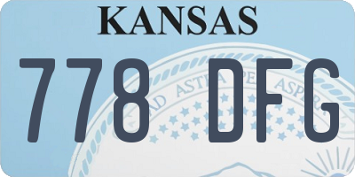 KS license plate 778DFG