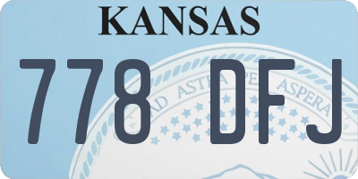 KS license plate 778DFJ