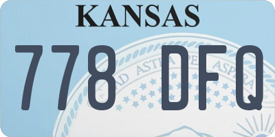 KS license plate 778DFQ