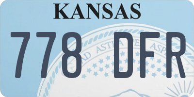 KS license plate 778DFR