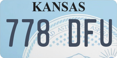 KS license plate 778DFU