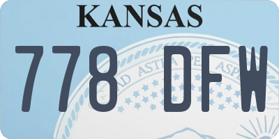 KS license plate 778DFW