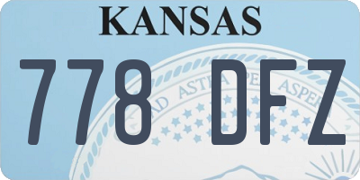 KS license plate 778DFZ