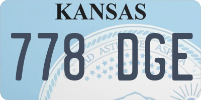 KS license plate 778DGE