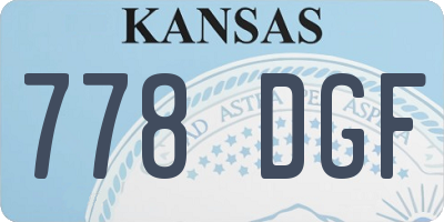 KS license plate 778DGF