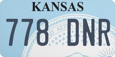KS license plate 778DNR
