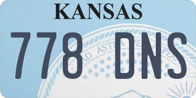 KS license plate 778DNS