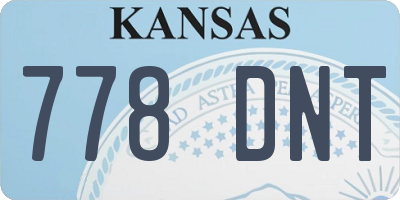 KS license plate 778DNT