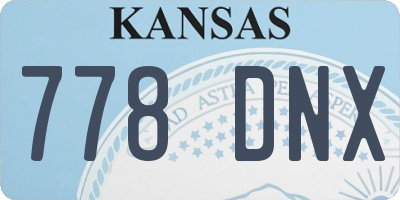 KS license plate 778DNX