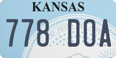KS license plate 778DOA