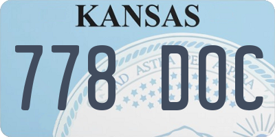 KS license plate 778DOC