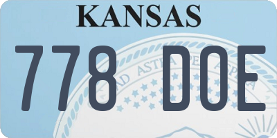 KS license plate 778DOE