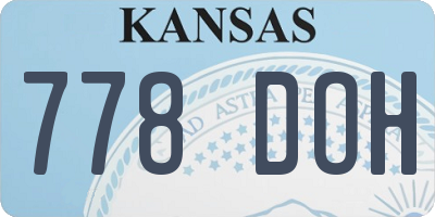 KS license plate 778DOH
