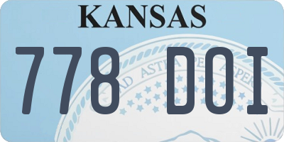 KS license plate 778DOI