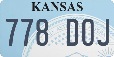 KS license plate 778DOJ