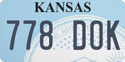 KS license plate 778DOK