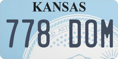 KS license plate 778DOM