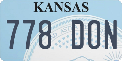 KS license plate 778DON