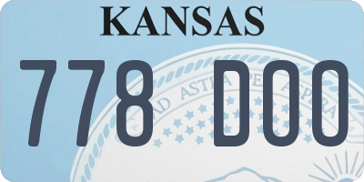 KS license plate 778DOO