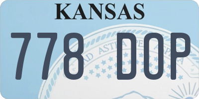 KS license plate 778DOP