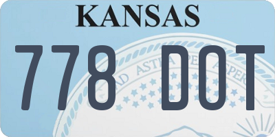 KS license plate 778DOT