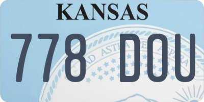 KS license plate 778DOU