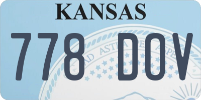 KS license plate 778DOV