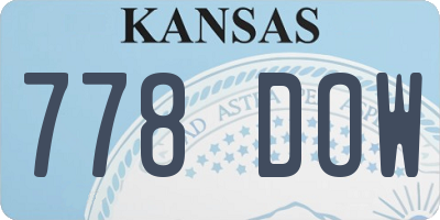 KS license plate 778DOW