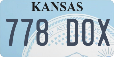 KS license plate 778DOX