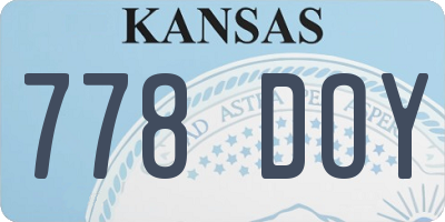 KS license plate 778DOY