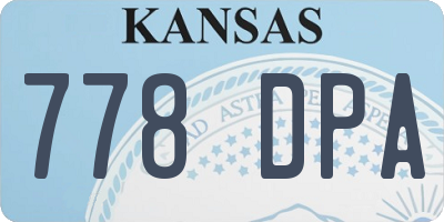 KS license plate 778DPA