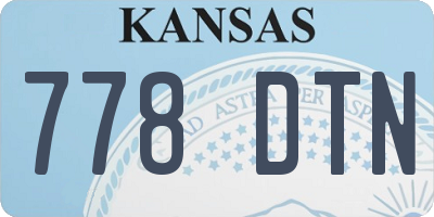 KS license plate 778DTN
