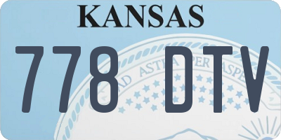 KS license plate 778DTV