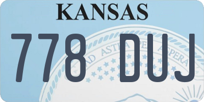 KS license plate 778DUJ