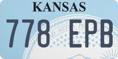 KS license plate 778EPB