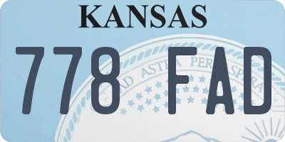 KS license plate 778FAD