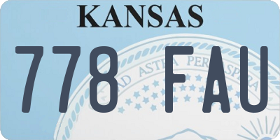 KS license plate 778FAU